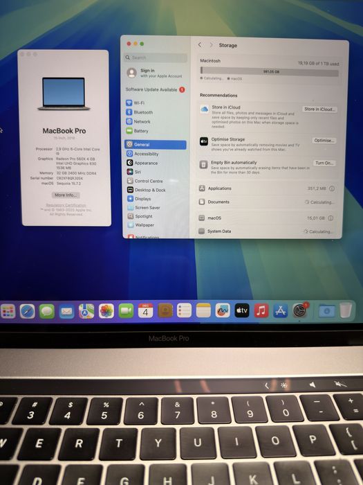 Macbook pro 16 Touchbar i9 32gb ram 1tb ssd radeon 4gb impecabil
