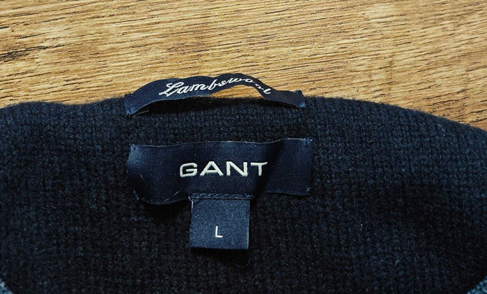 GANT 100% Агнешка вълна мъжка жилетка с цип размер L
