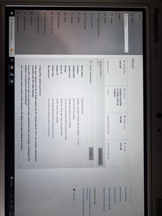 Panasonic FZ-G1 MK5 8GB RAM 256GB SSD windows таблет toughbook toughpad VCDS Star диагностика автомобилна диагностика Delphi Autocom
