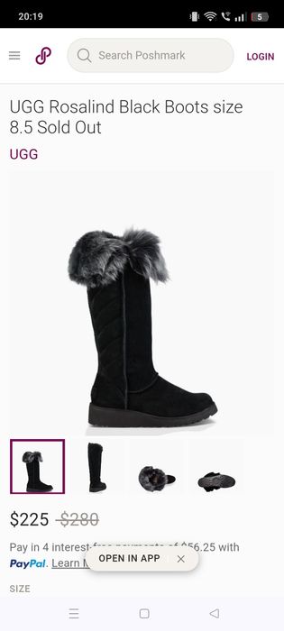 UGG Rosalind Black  ghete cizme 38