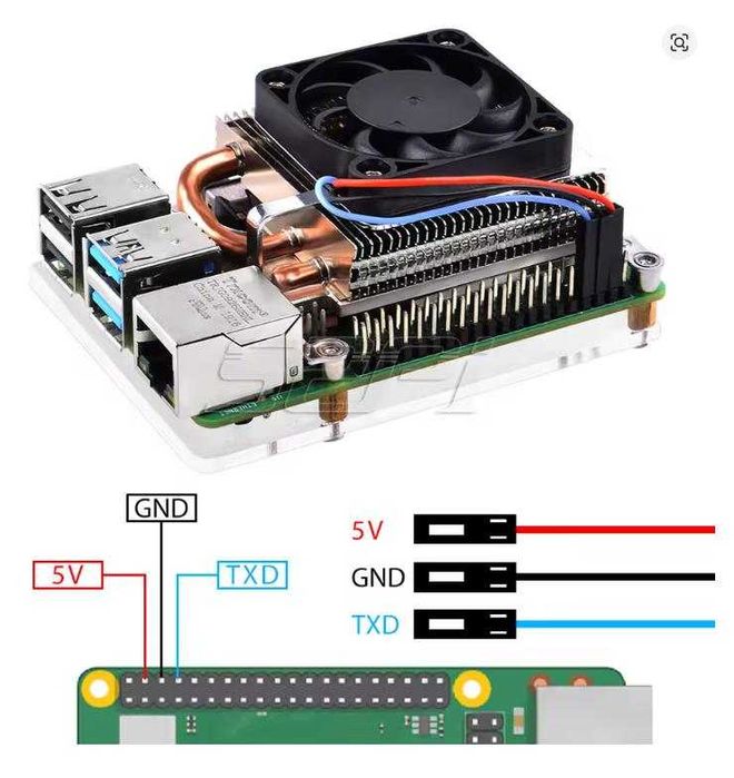 52Pi ултратънък ICE охладител на процесора тип кула за Raspberry