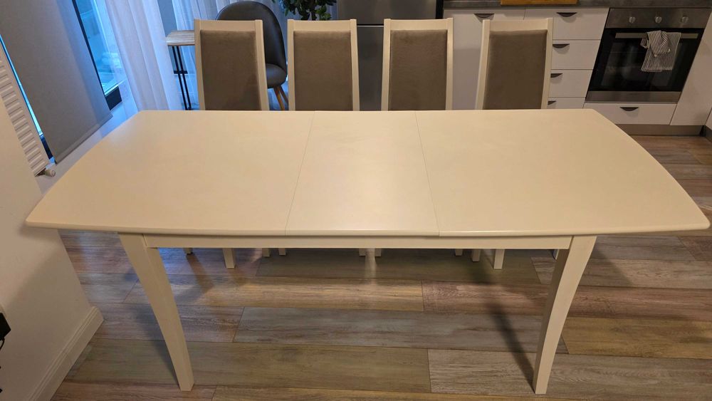 masa alba MDF  extensibila pana la 10 persoane