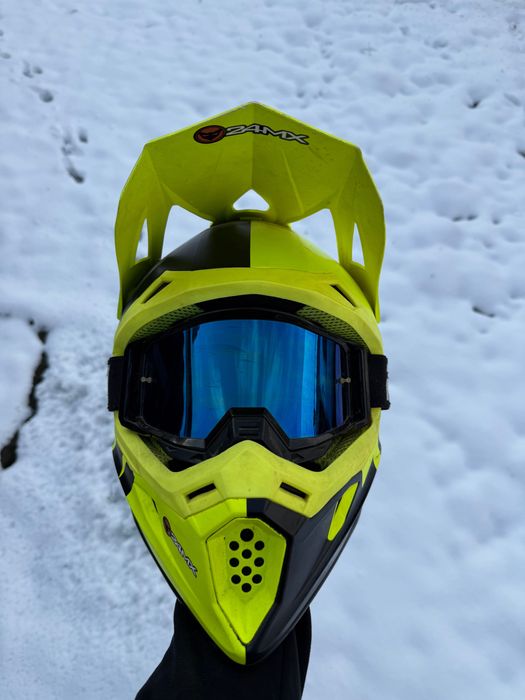 Casca Motocross raven