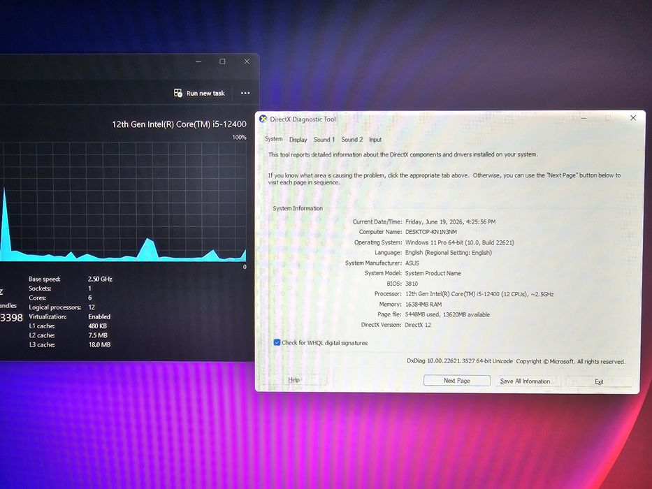 Calculator PC , i5 12400 , RTX 3050 , DDR5  , Ssd m2 nvme