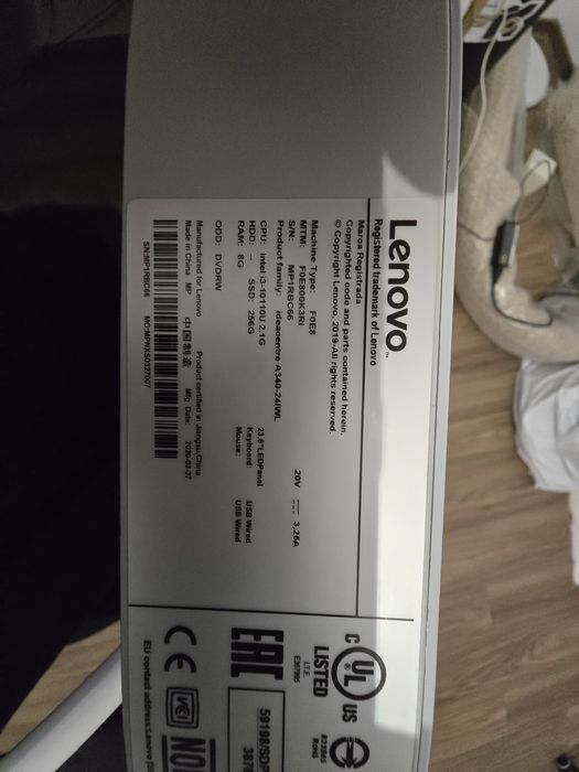 Lenovo IdeaCentre A340-24IWL 23.8" FHD | i3-10110U | 8GB RAM | SSD 256GB | Win 11 Pro