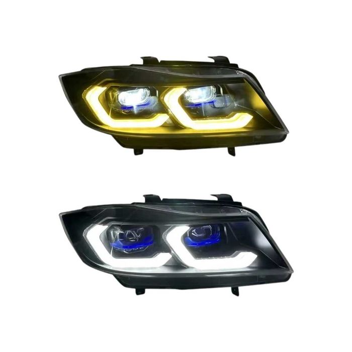 Faruri Full LED BMW Seria 3 E90 E91 DRL Alb/Galben Plug&Play GARANTIE