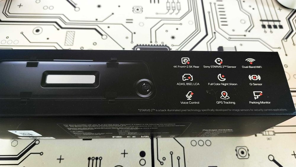 Camera auto de bord fata-spate Pelsee P12 Pro Max - 4K senzor IMX678 STARVIS 2 - tip oglinda retrovizoare