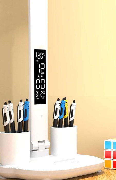 Настольная  лампа с аккум. 4в1 - светильник, часы, термометр, ночник