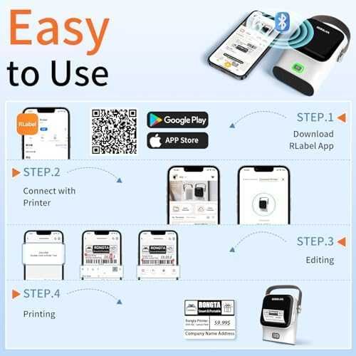Нов Преносим Bluetooth термален принтер за етикети с ролка 150 броя
