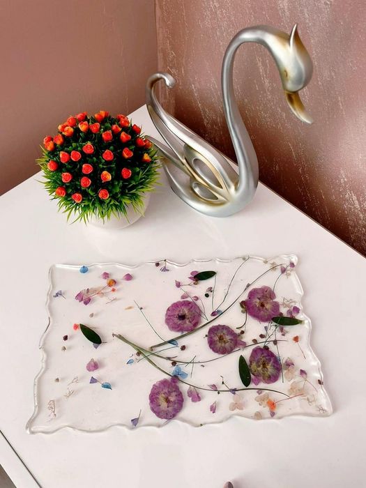 Чинии и поднос от епоксидна смола