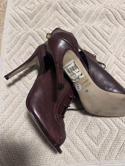 Botine italienestide vara din piele cu fermoar la spate