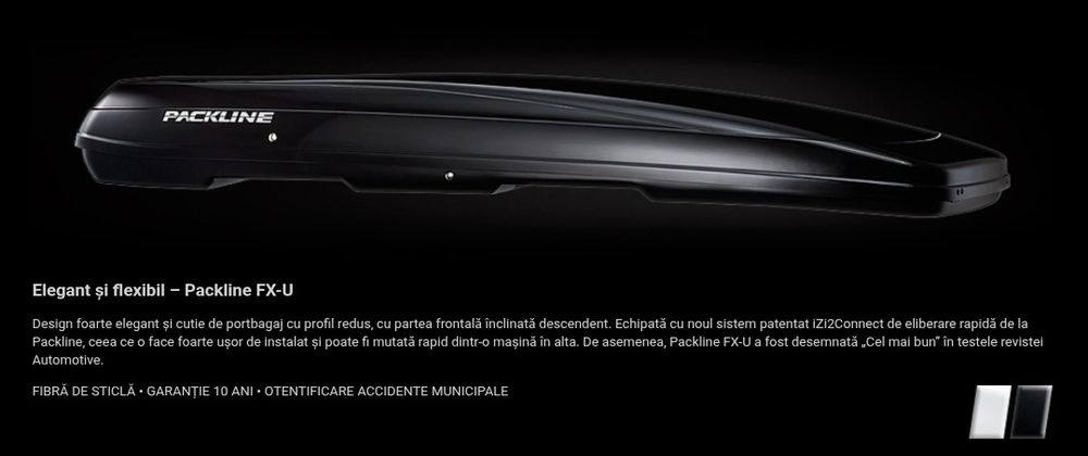 Cutie portbagaj auto plafon Packline transversale