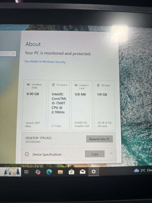 Vand lenovo thinkpad hub 500 i5 7500t 8gb ssd 128gb touchscreen