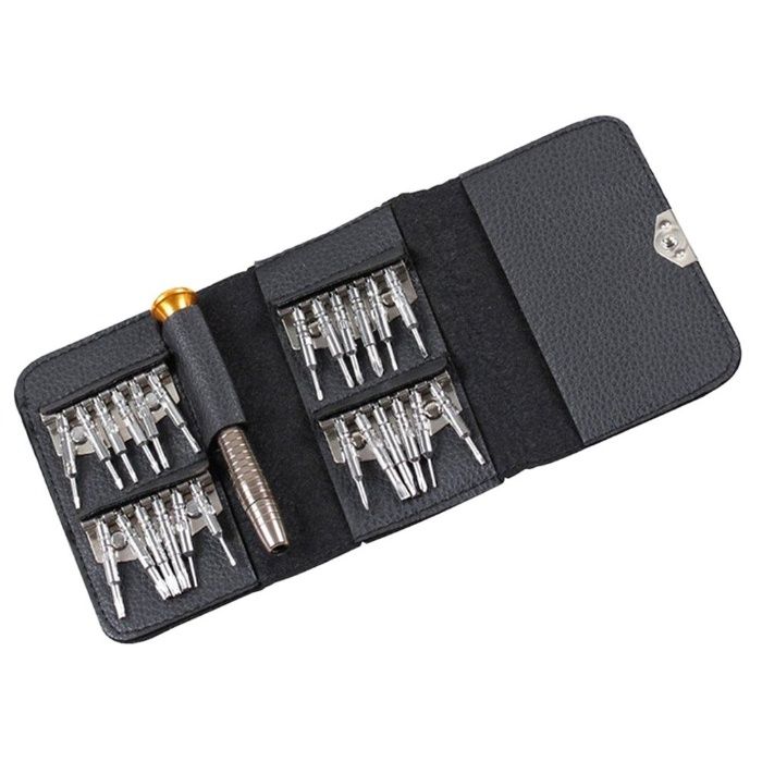 Джобни прецизни отвертки 25 в кожен калъф