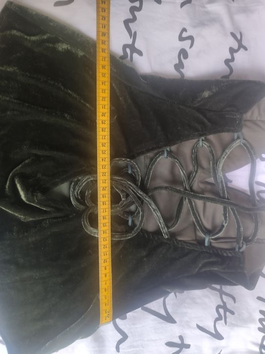 Body catifea verde elastica - L