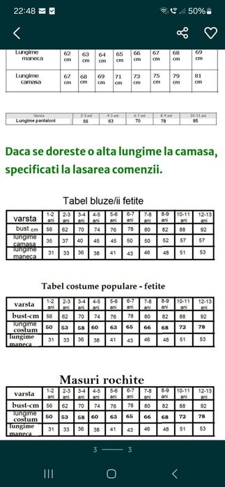 Costum popular pentru fete