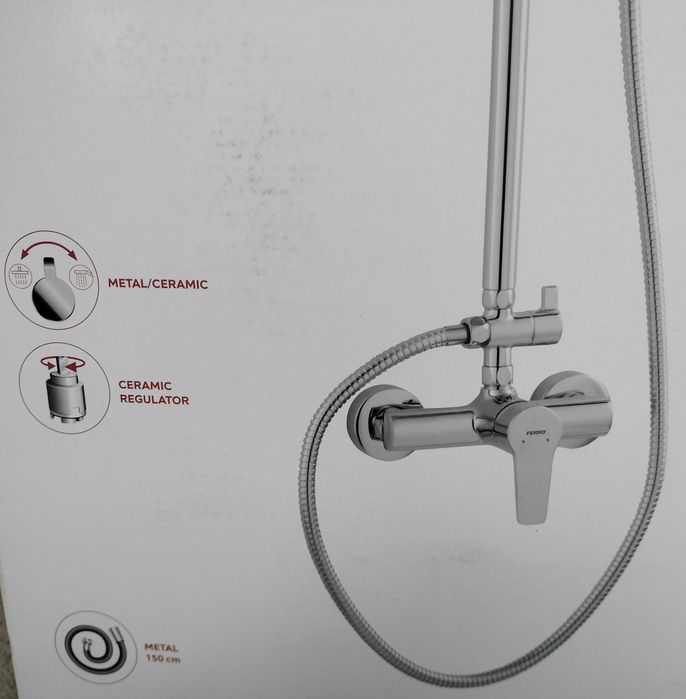 Vand coloana de dus "Ferrro" gri la super-reducere