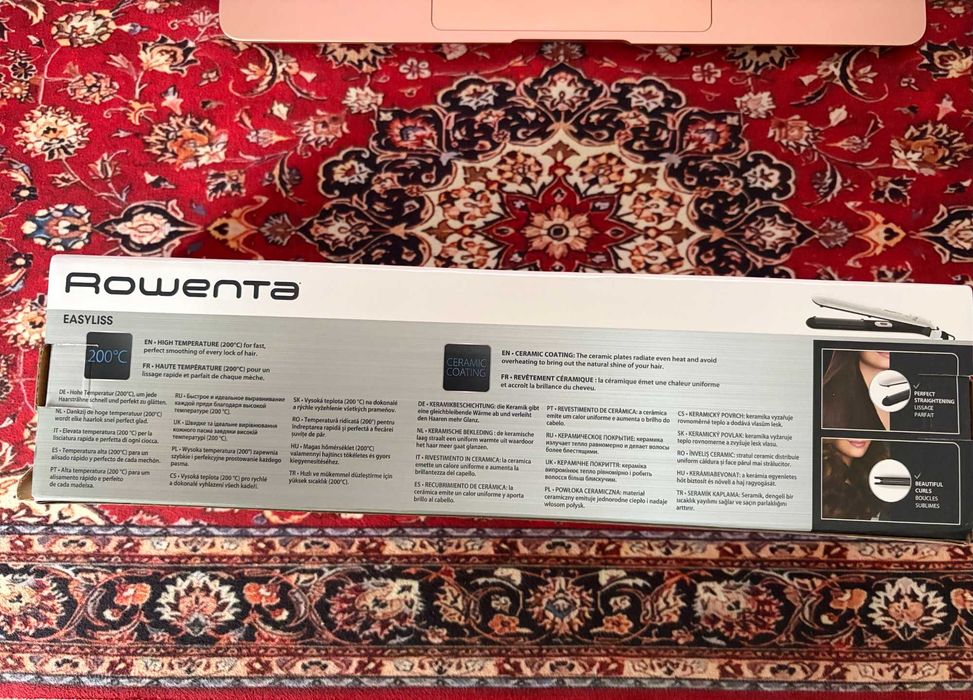 Placa de păr Rowenta Easyliss Pure Collection sigilată, cu garanție