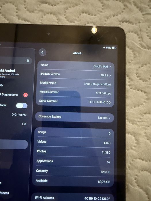 Ipad 10” (2020) 8th generation