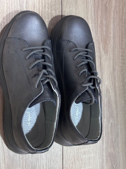 Pantofi piele naturala 36 - culoare bronz metalic