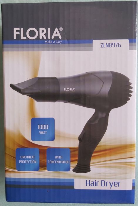 Uscător de păr pt voiaj, cu mâner pliabil, 1000w