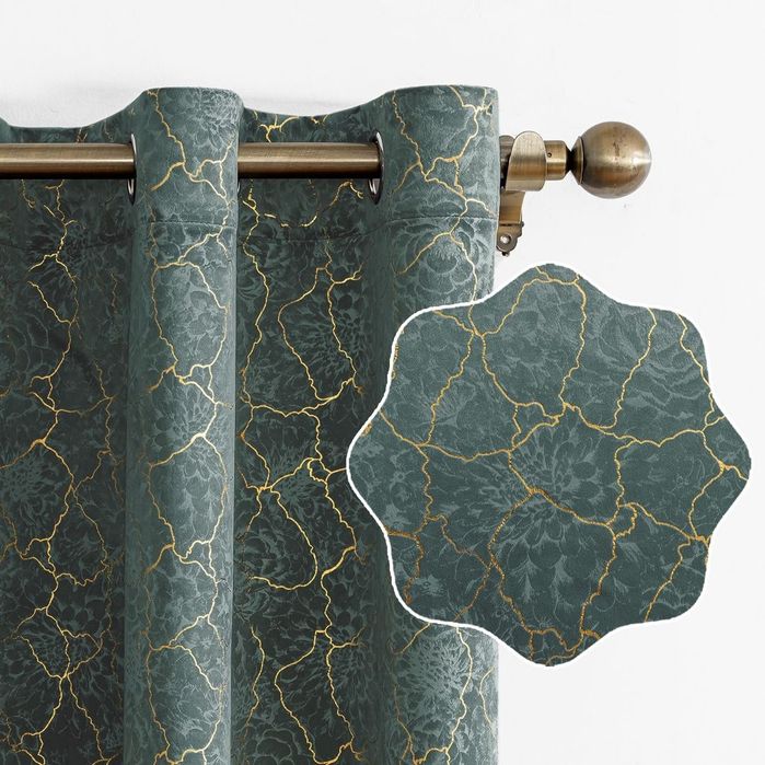 Set 2 Draperii Catifea Verde 140x260cm Blackout