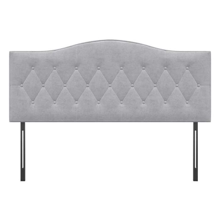 Табла за легло HOMCOM, Тапицирана от сива кадифена материя от топола