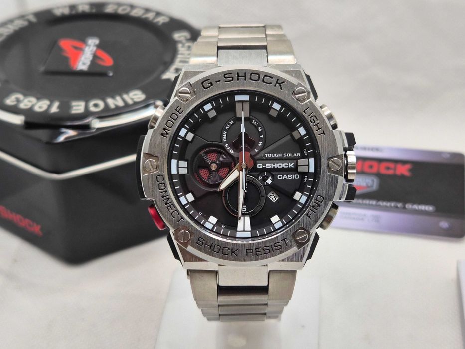 Ceas Sport Barbati Casio g shock GST B100d full metal , SILVER- BLACK Nou.Garantie 2ani