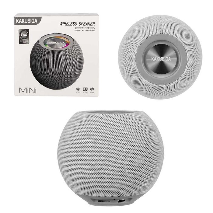 Mini-Boxa Portabila Bluetooth 5.0, 5W, TWS, Colourful Light Gri