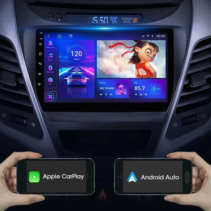 HYUNDAI ELANTRA 2011-2016 9” 2-DIN с Android 14, 6/128GB, 8-core, CP AA, RDS