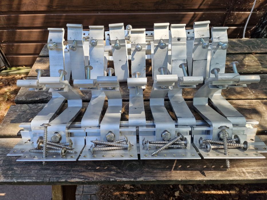 Set console carlige AL pt 10x panou solar sistem fixare acoperis tigla AL inox