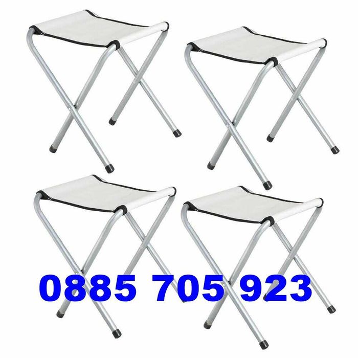 Алуминиева Сгъваема Маса + 4 Стола 120x60  за пикник къмпинг градина