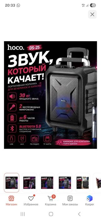 Портативная колонка Hoco DS25 черный