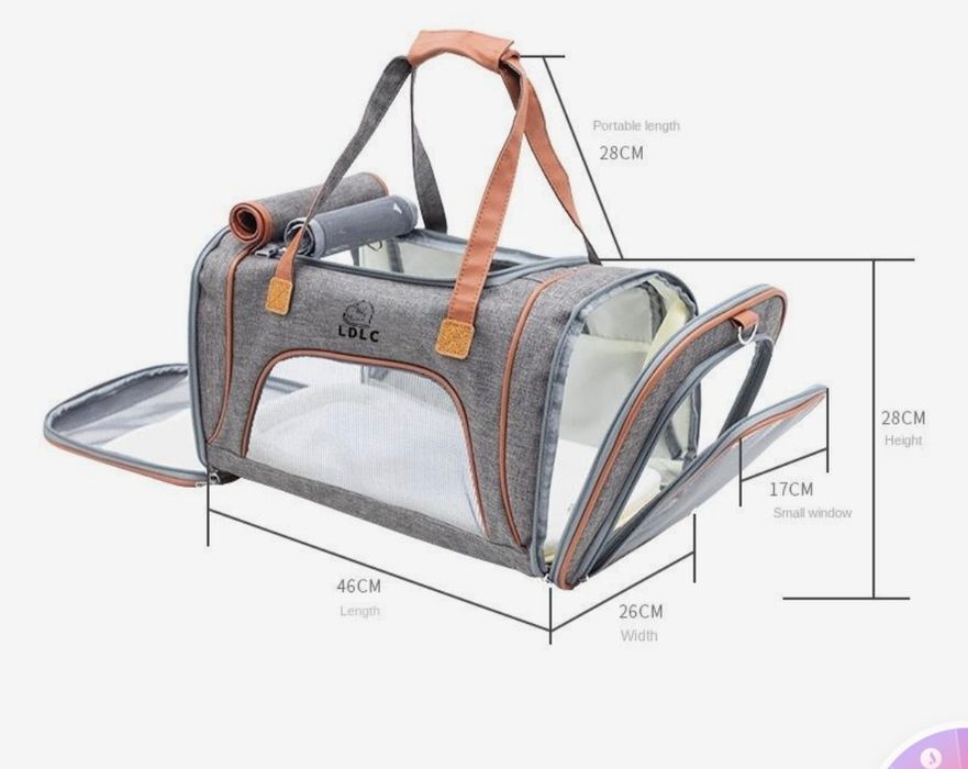 Geanta pentru animale de companie,de mana,respirabila