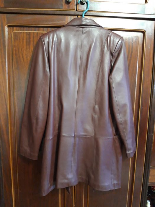 Geacă damă de piele vișiniu închis