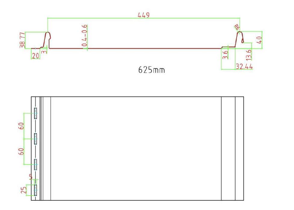 Фальцевая панель фальц от завода. 1 м2