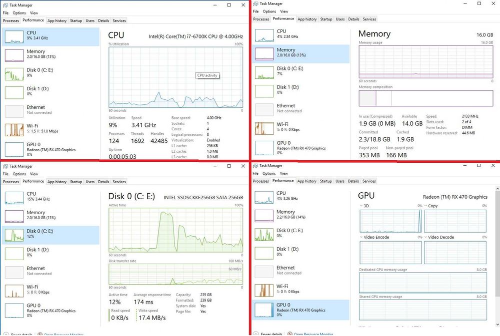 Геймърски компютър GB Z170-Gaming Intel I7 6700K 16GB RAM  RX470 8GB