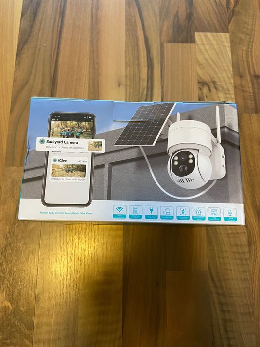 Захранвана от слънчева енергия 360° охранителна акумулаторна камера