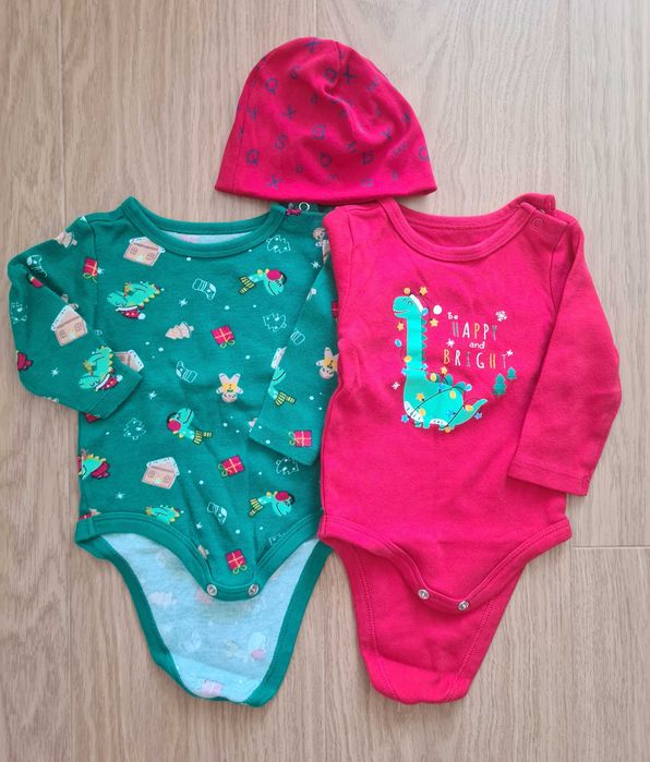 Бебешки коледни дрехи - бодита, комплекти, пижами 3-6 месеца