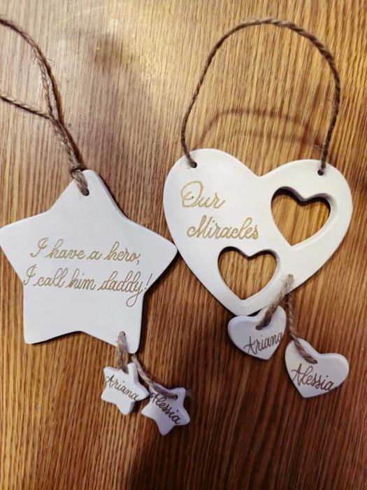 Set Decoratiune Craciun din Lut Handmade Globuri Brad - Personalizabil