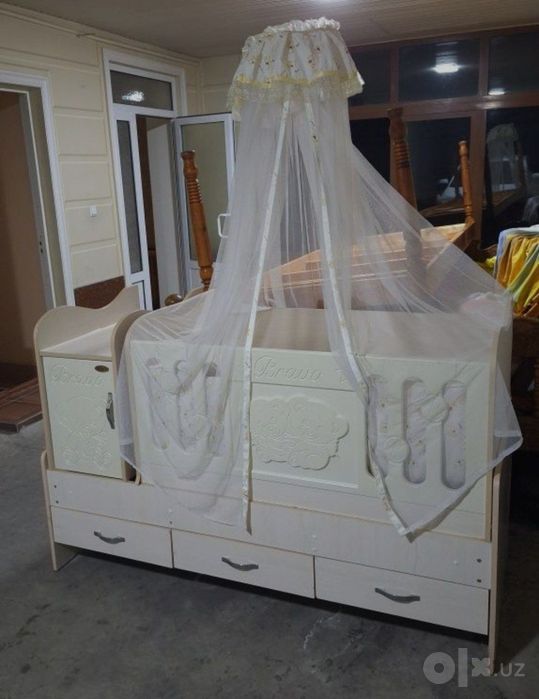 Детский кроват, люлкали, шкафи билан