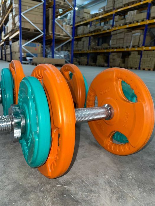 Set gantere din fontă cu înveliș din cauciuc 20 kg - 2 x 10kg