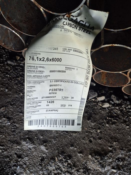 Vand teava rotunda de 88,9x2,9x6m