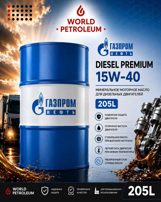 Моторное масло Gazpromneft Diesel Premium 15W-40