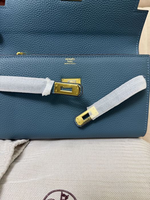 Portofel Hermes Kelly Maro/Blue