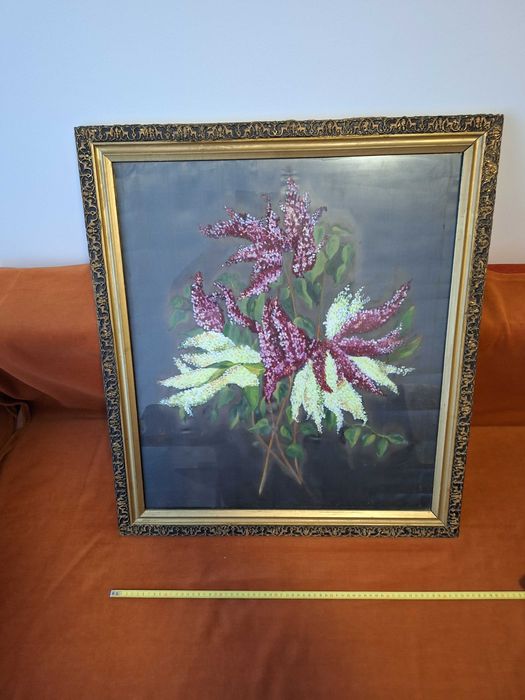 Tablou – antique / vintage / vechi, pe panza ,model 3, rama si sticla