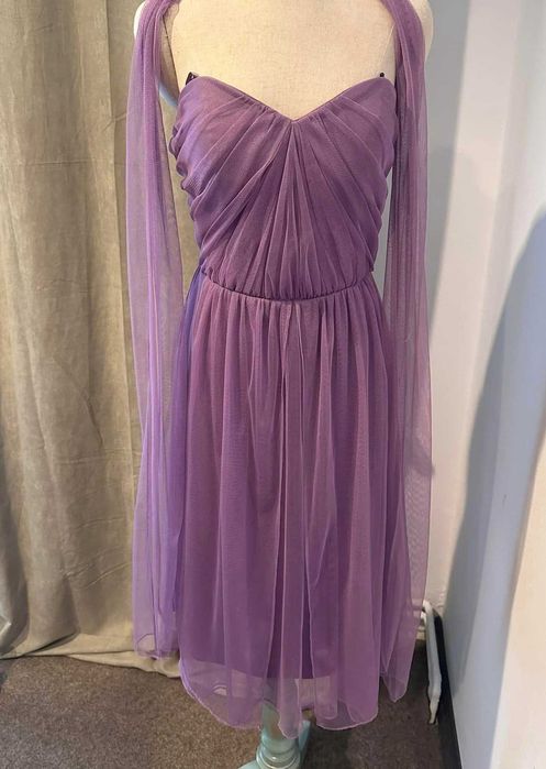 Rochie de ocazie din tulle, lila, midi, XS
