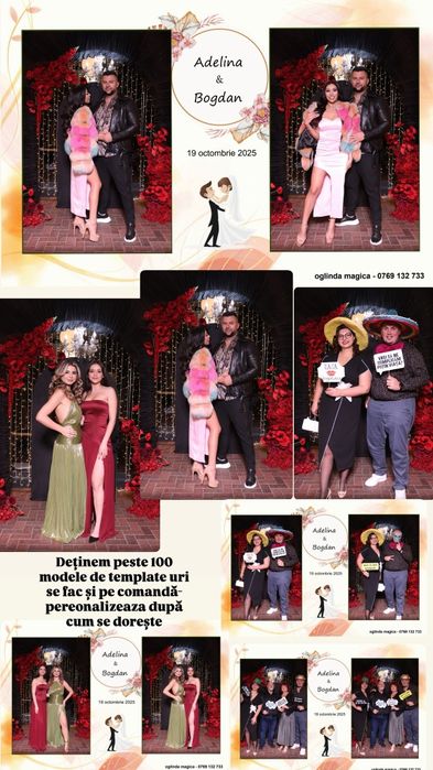 Oglindă Magica Cabina FOTO +Fum Greu-Mașină de Baloane–Pachet Complet