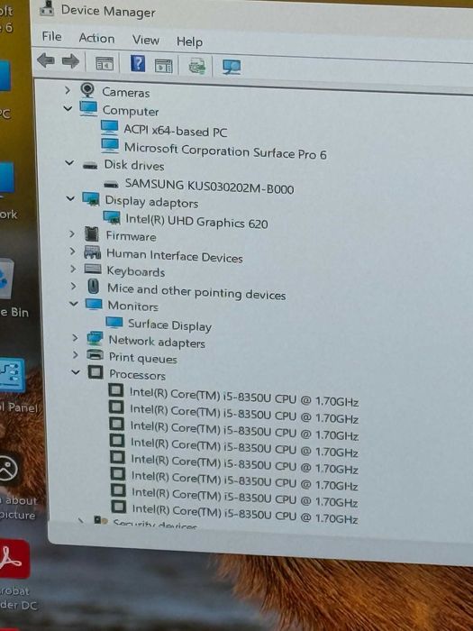 Microsoft Surface Pro 6 i5-8350U/8RAM/256SSD/Intel UHD 620/QHD Touch