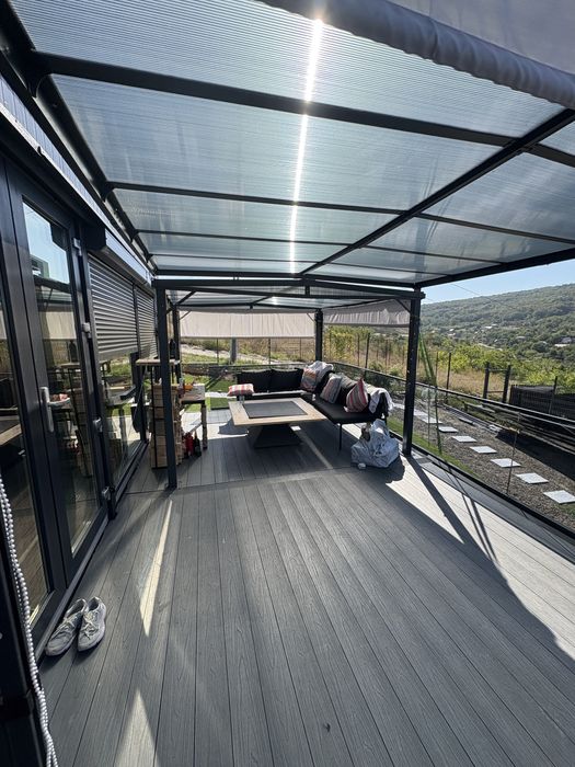 Pavilion pergola cort metal gri antracit foisor
